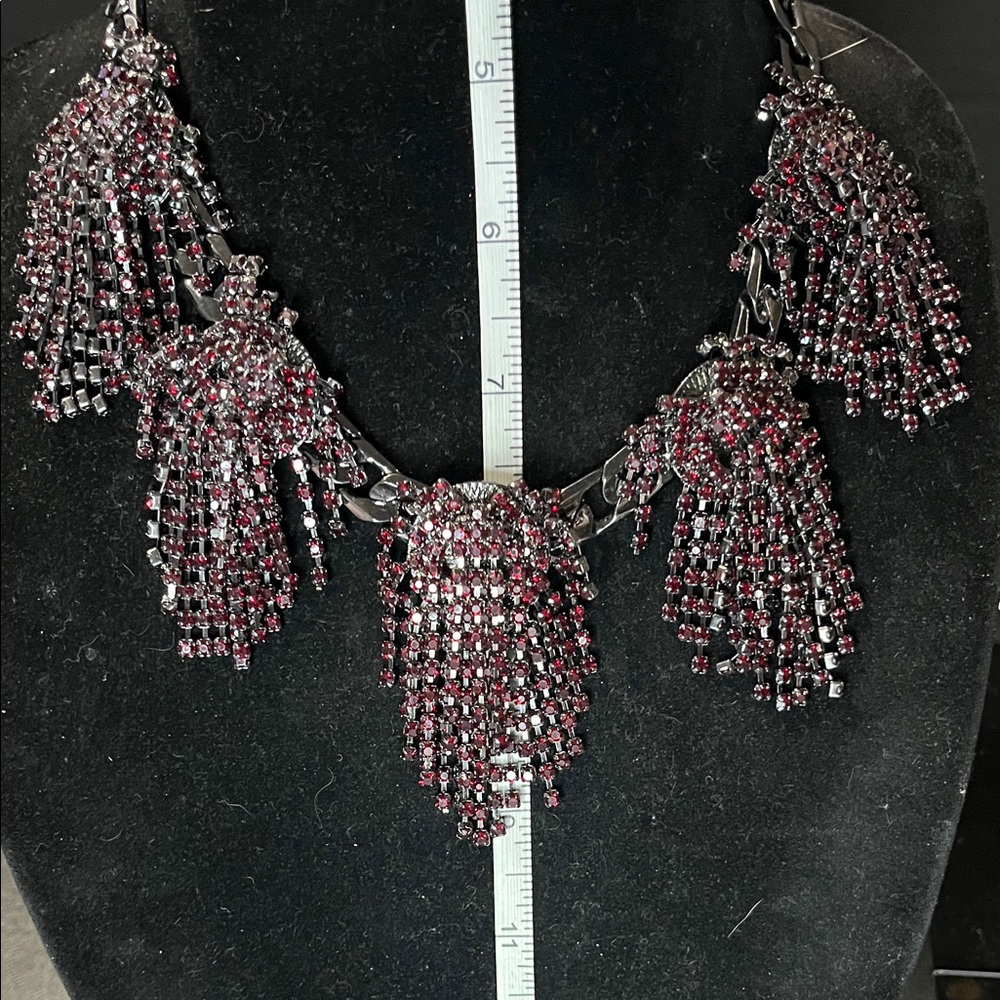 1477 INC International Concepts Red and Silver Cluster Fringe Necklace - Picture 5 of 6